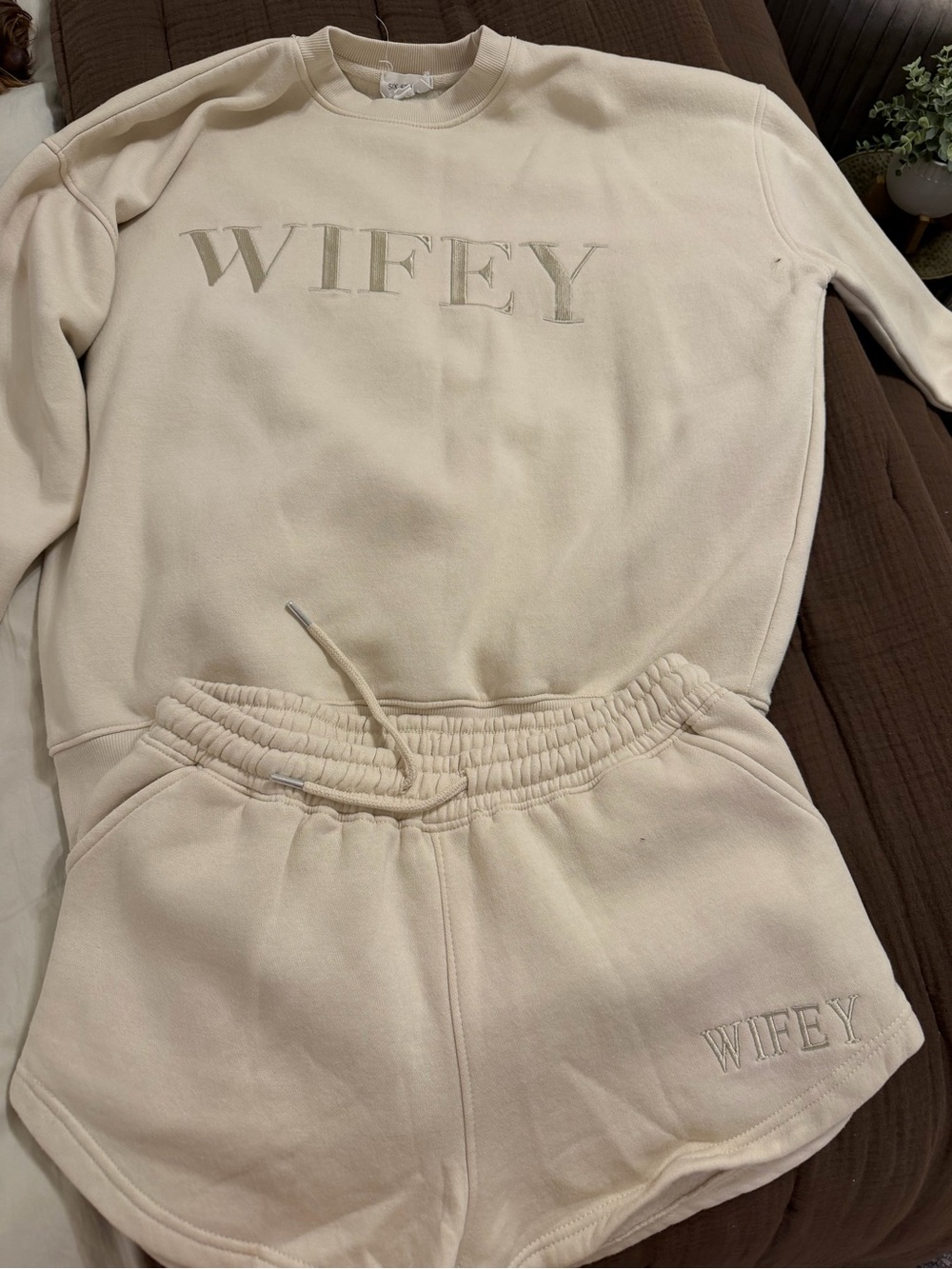 Wifey Crewneck Sweatshirt - Cream